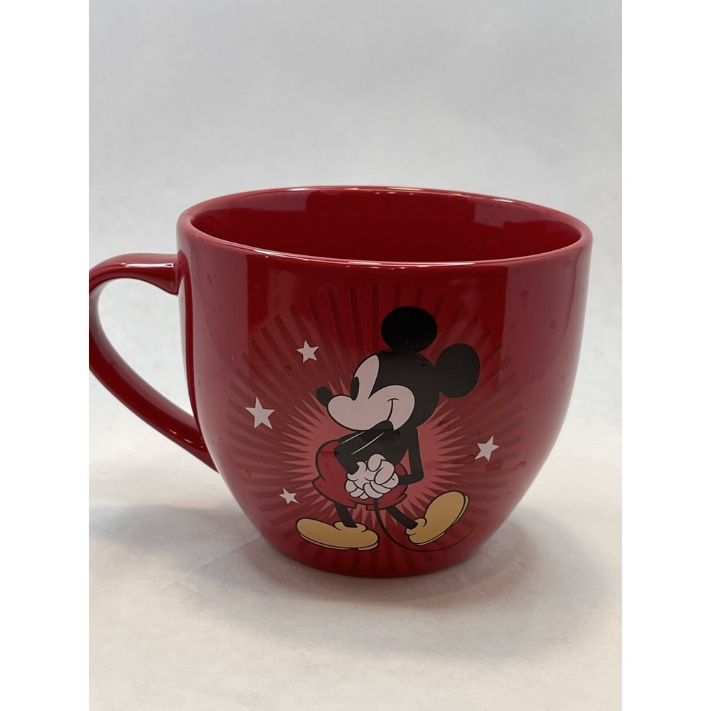 Disney Store Heavy Ceramic Red Mug Mickey Mouse Unlike Used 16 oz 036‎